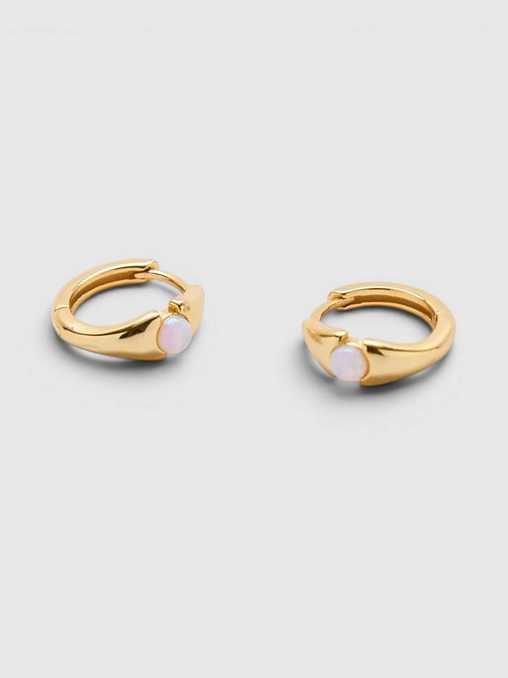 Image number 1 showing, Admiral Row Opal Mini Huggie Hoop Earrings