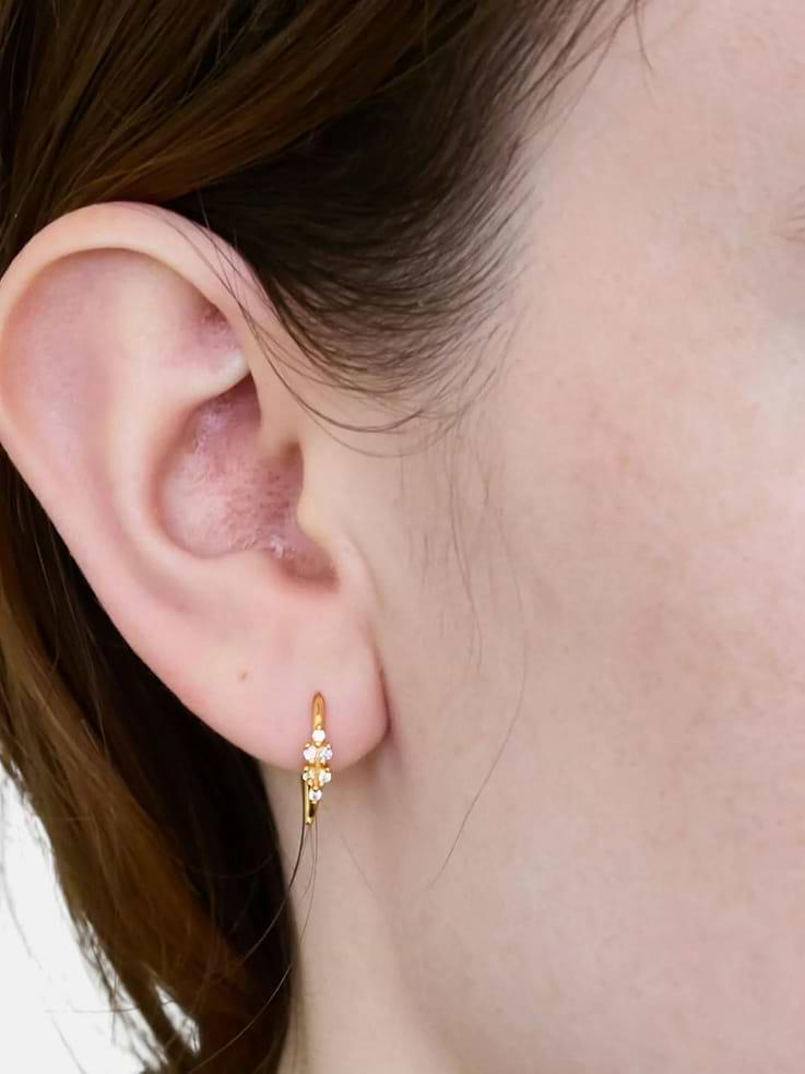 Image number 3 showing, Admiral Row Multi-stone Open Ear Huggies