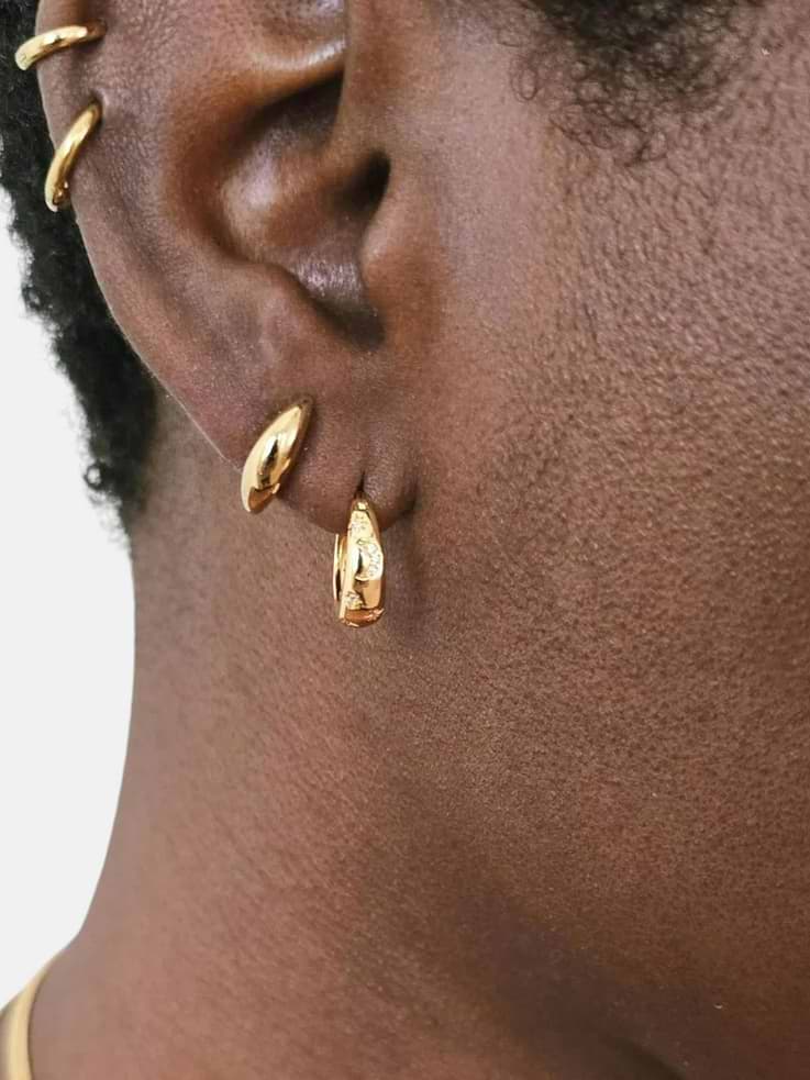 Image number 2 showing, Admiral Row Luna Curved Gold Stud Earrings