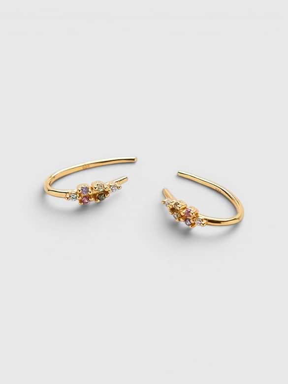 Admiral Row Multi-stone Open Ear Huggies