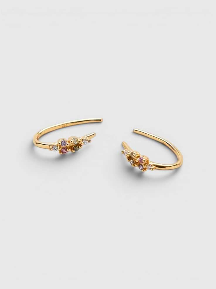 Image number 1 showing, Admiral Row Multi-stone Open Ear Huggies