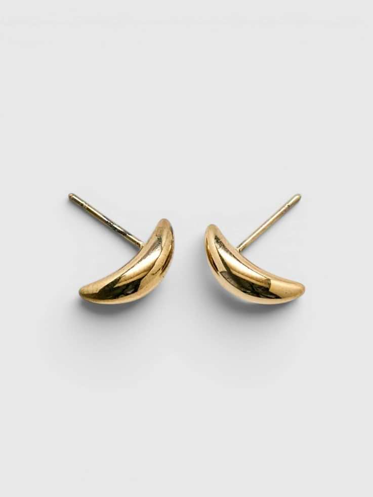 Image number 1 showing, Admiral Row Luna Curved Gold Stud Earrings