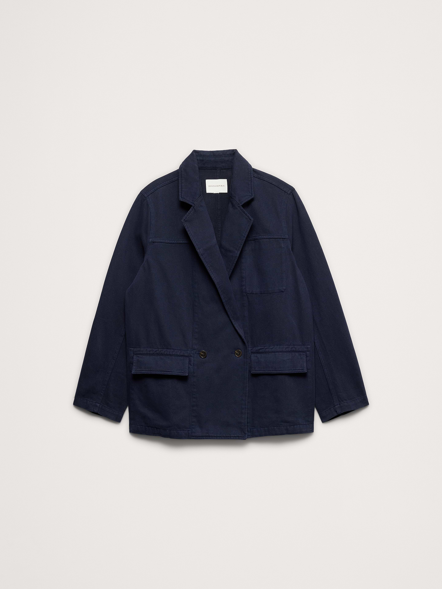 L'image numéro 5 présente Blazer utilitaire en coton et lin