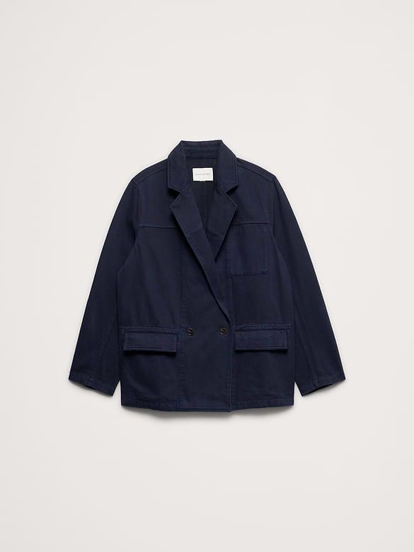 Cotton-Linen Utility Blazer