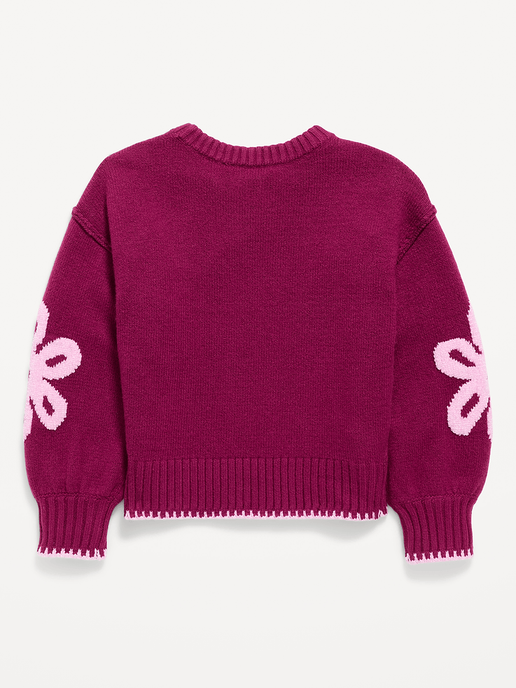 Image 2 of 2, SoSoft Long-Sleeve Graphic Sweater for Girls