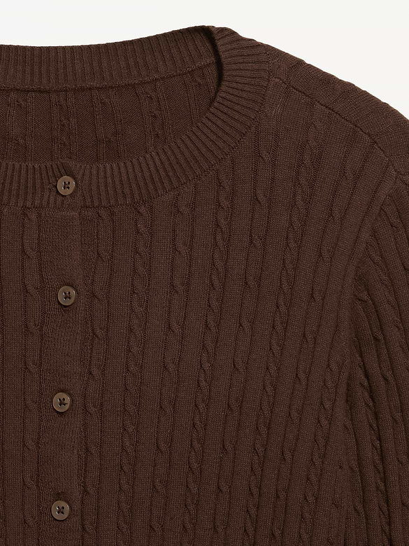 SoSoft Cotton Crew-Neck Cardigan Sweater