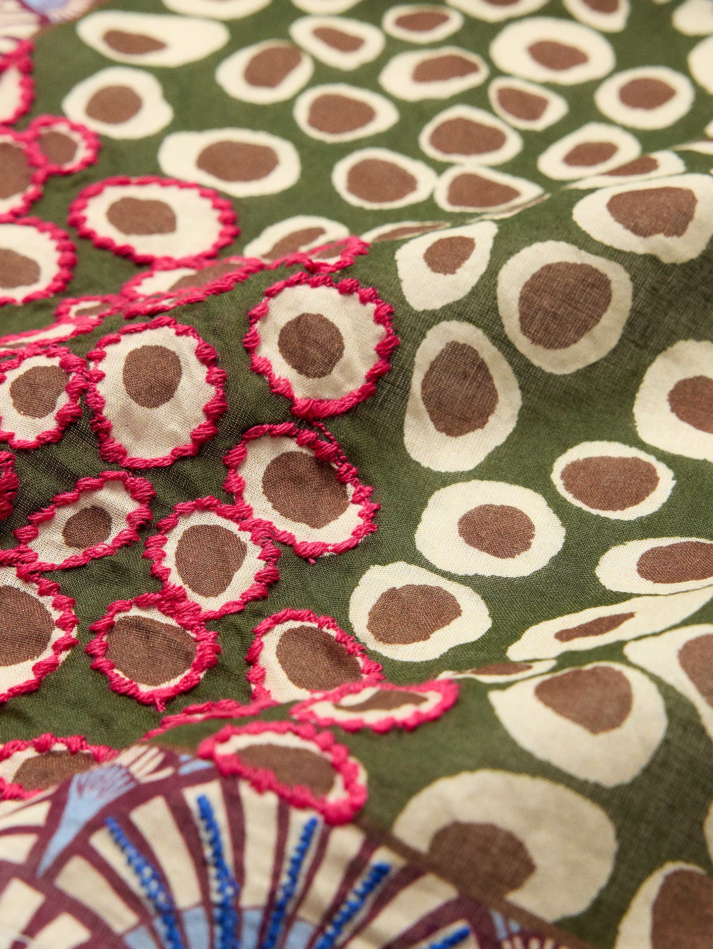 Image number 2 showing, Embroidered Cotton Scarf by Vismaya