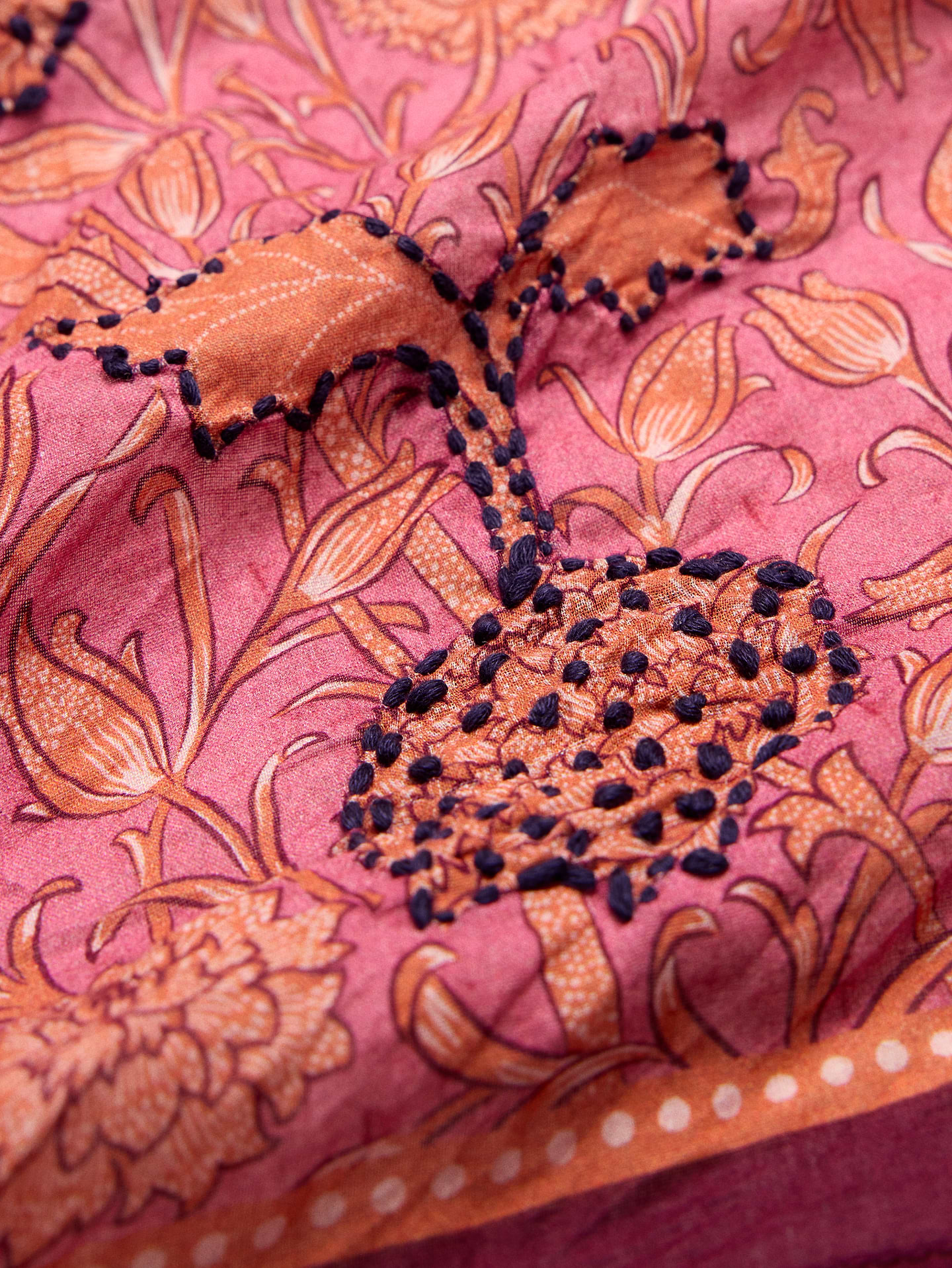 Image number 3 showing, Embroidered Cotton Scarf by Vismaya