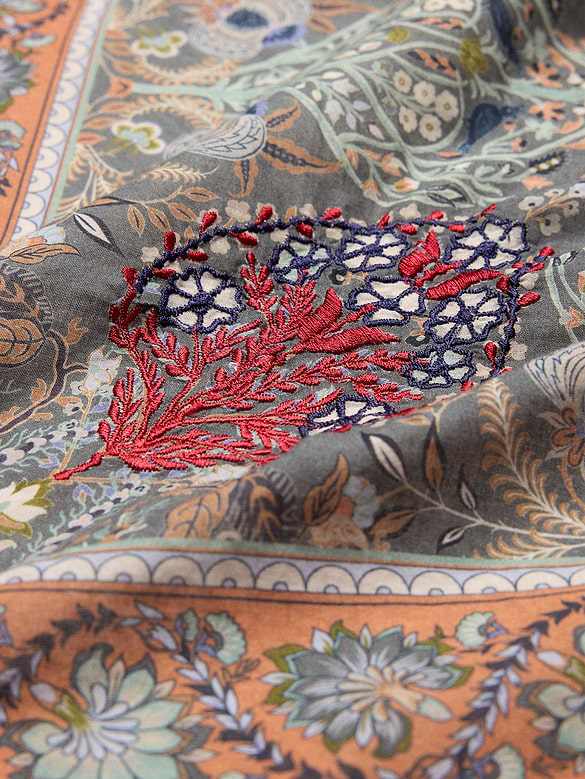 Embroidered Cotton Scarf by Vismaya