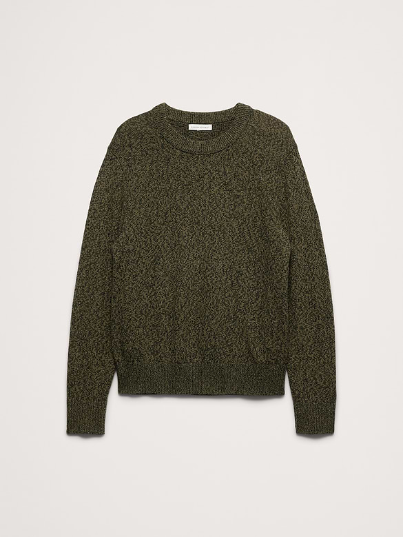 Marled Cotton-Cashmere Crew-Neck Sweater