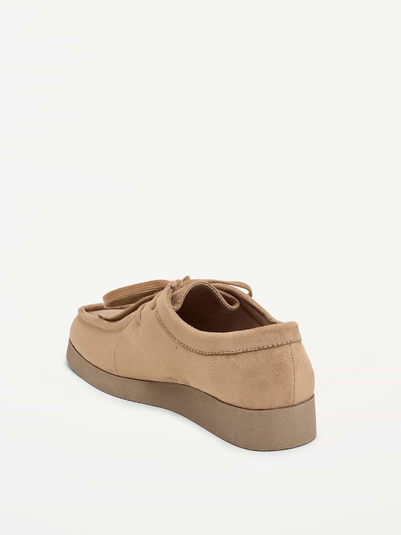 Faux-Suede Lace-Up Derby Boots for Women