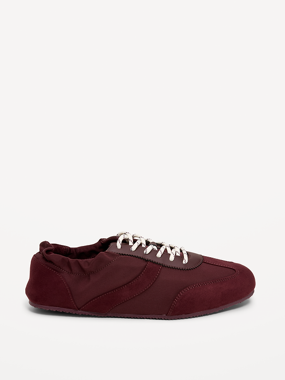 Ruched Lace-Up Sneakers for Women