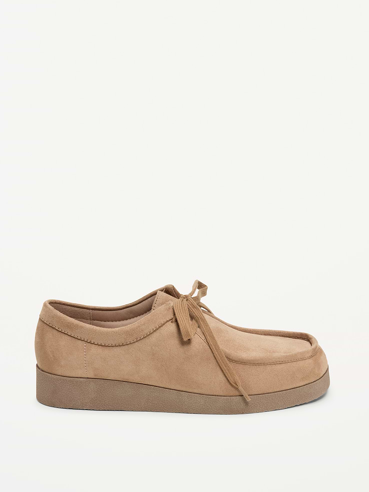 Image number 3 showing, Faux-Suede Lace-Up Derby Boots for Women