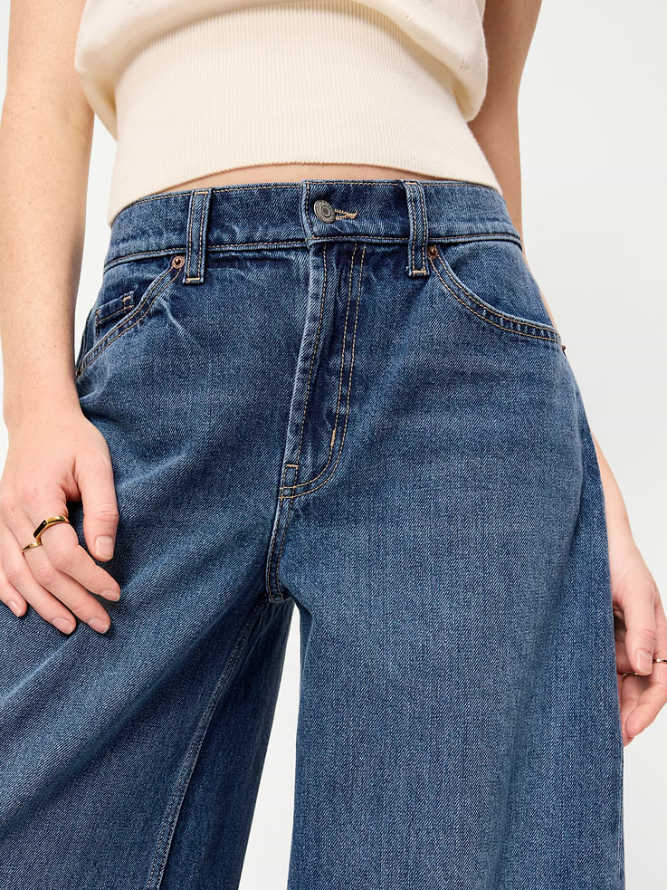 Image number 4 showing, High-Waisted Rounded Wide-Leg Barrel Jeans