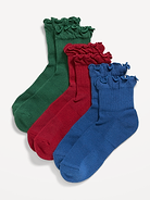 Image number 1 showing, Ruffled Crew Sock 3-Pack for Women