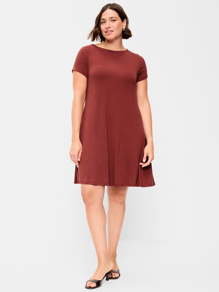 Image number 7 showing, Short-Sleeve Mini Swing Dress