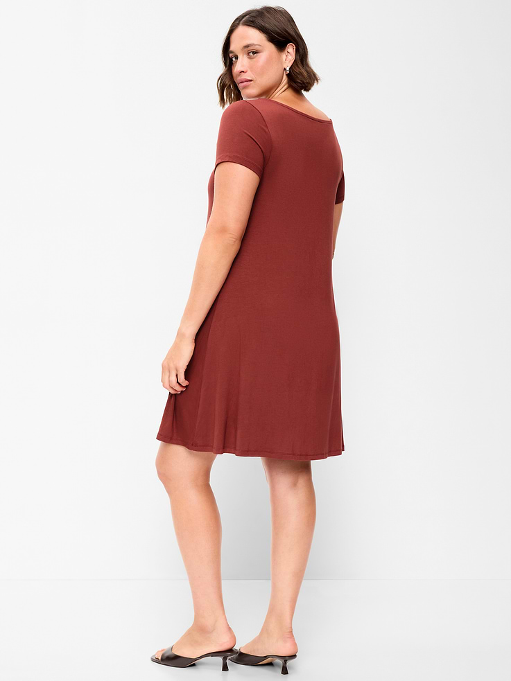 Image number 8 showing, Short-Sleeve Mini Swing Dress