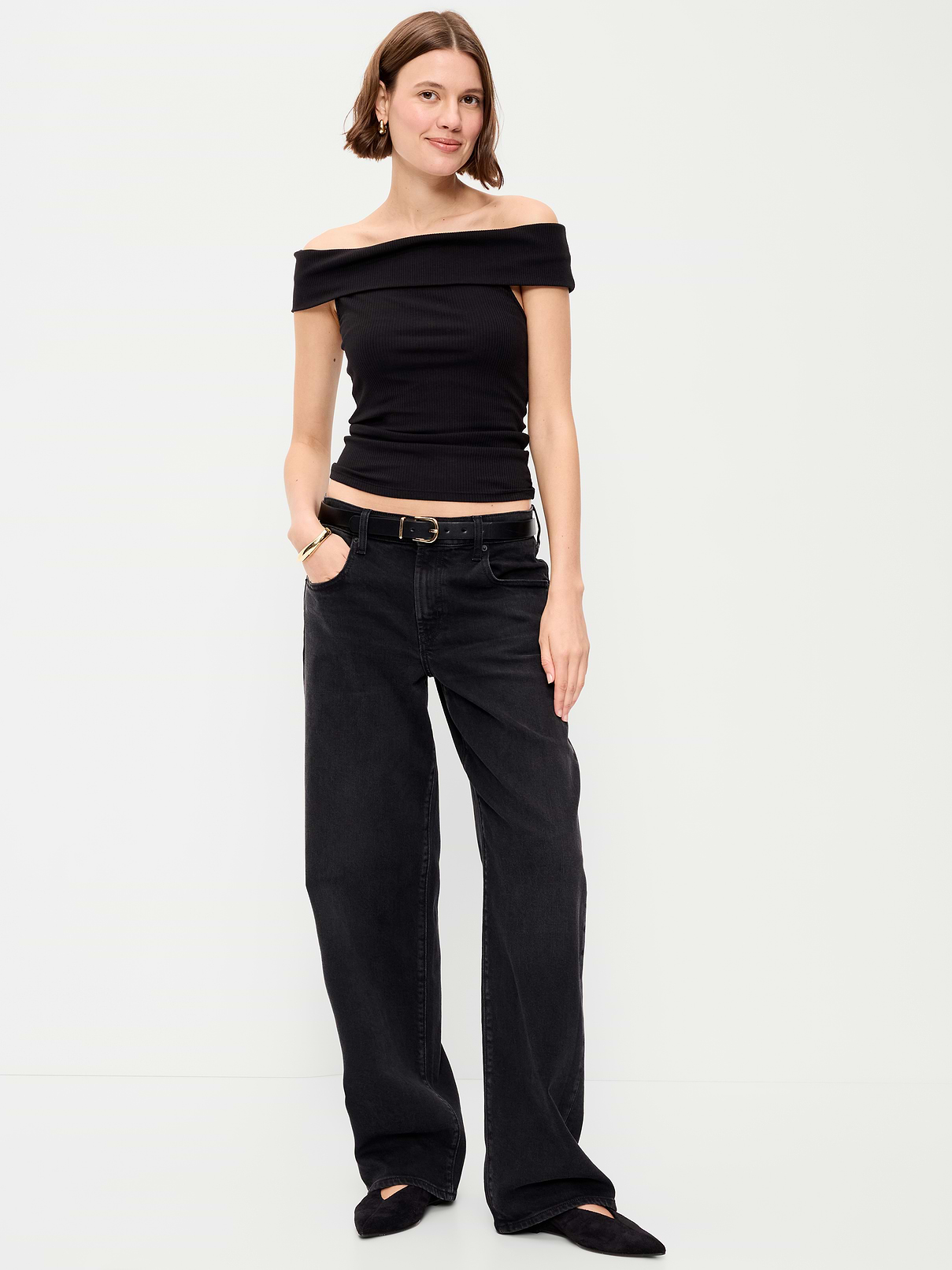 Low-Rise Loose Jeans