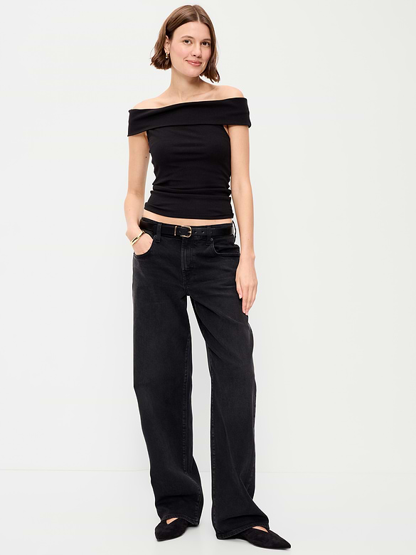 Low-Rise Loose Jeans