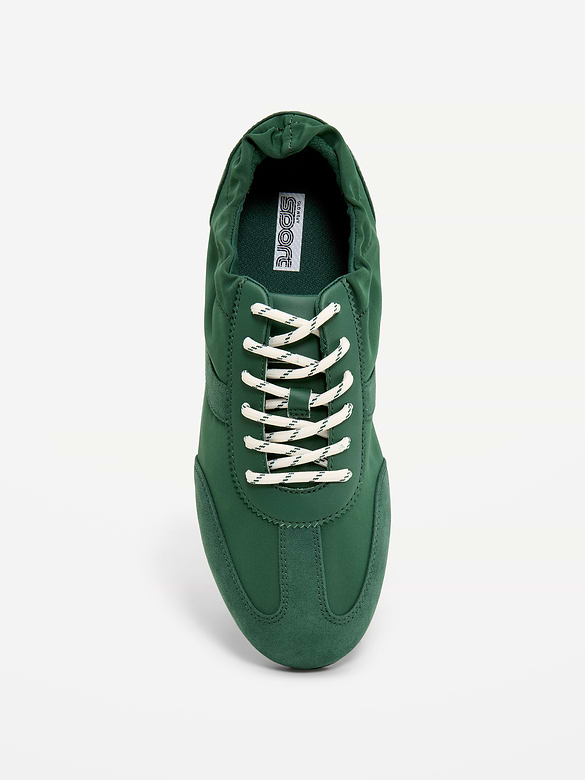 Ruched Lace-Up Sneakers for Women