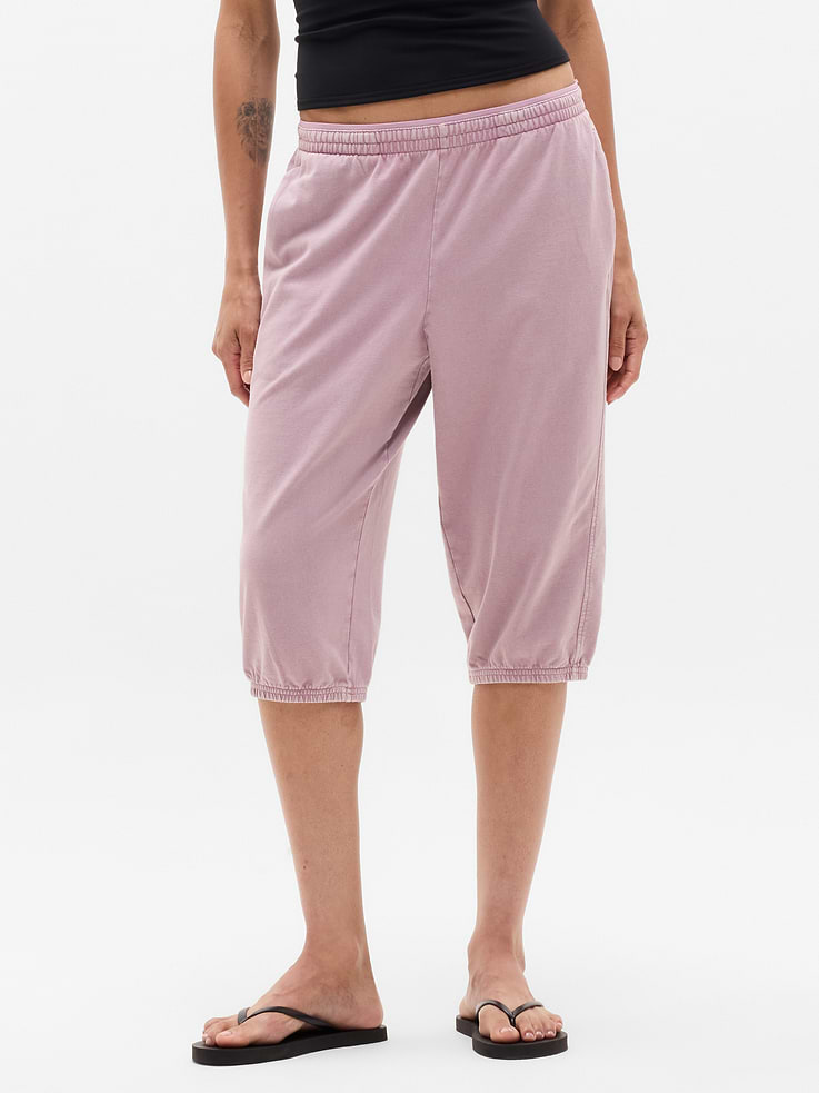 Image number 2 showing, Airy Cotton Terry Snow Wash Capri