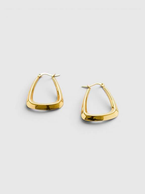 Admiral Row Medium Gold Triangle Hoop Earrings