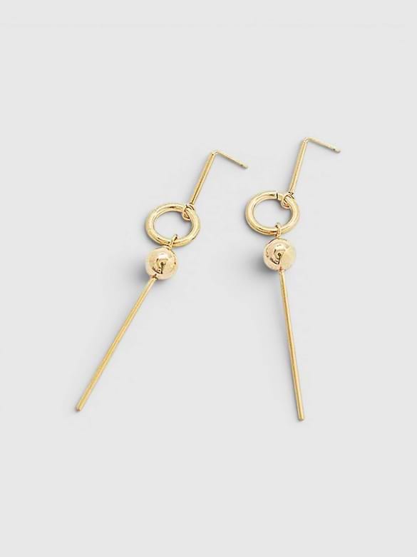 Admiral Row Gold Geometric Circle Drop Earrings
