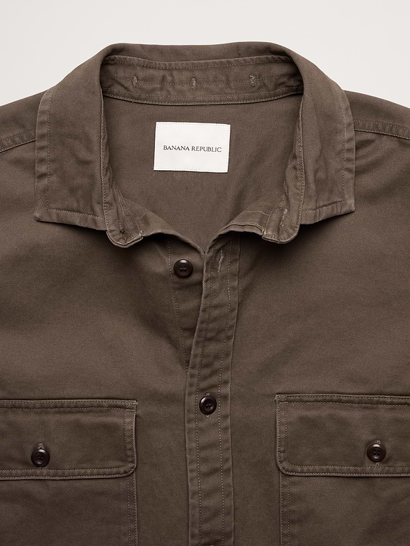 Veste-chemise en sergé de coton