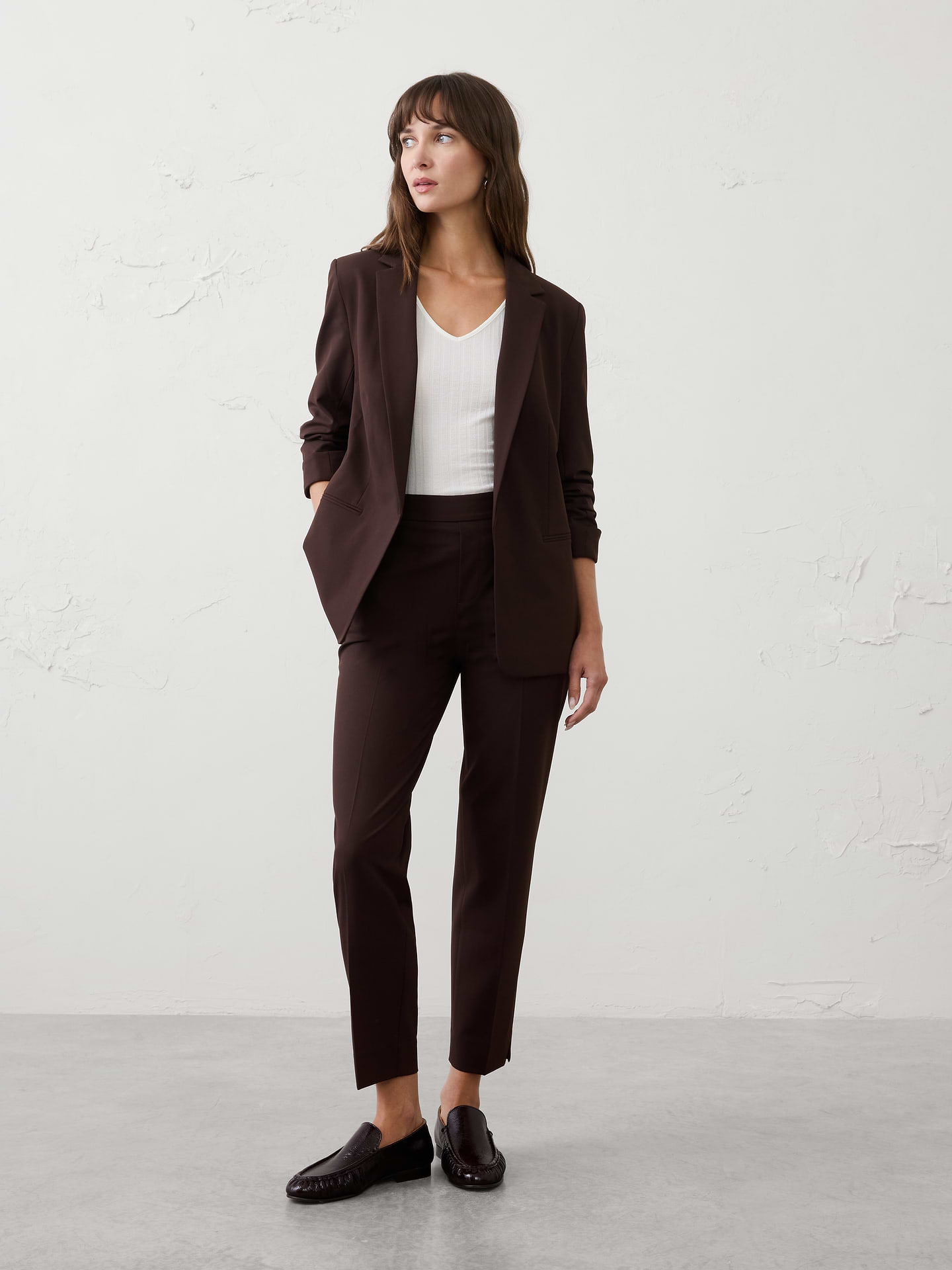 Image number 6 showing, Sculpted Stretch Ruched-Sleeve Blazer