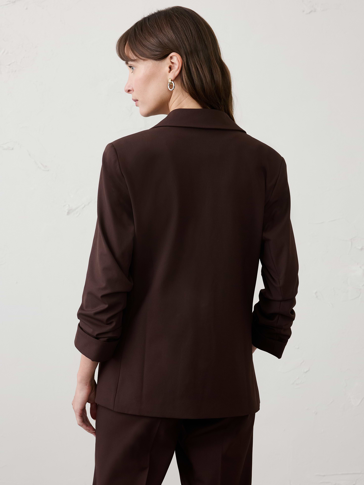 Image number 5 showing, Sculpted Stretch Ruched-Sleeve Blazer