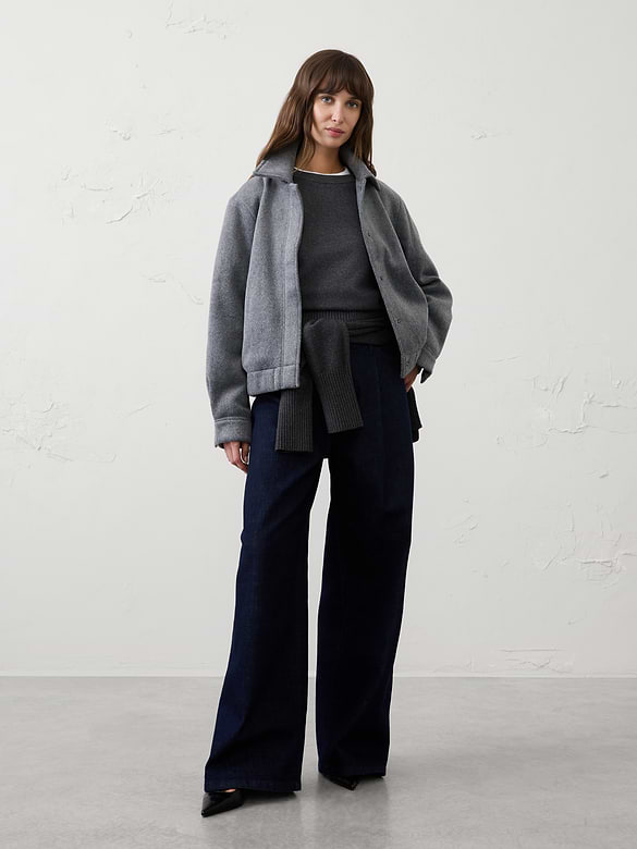Knit Melton Short Jacket
