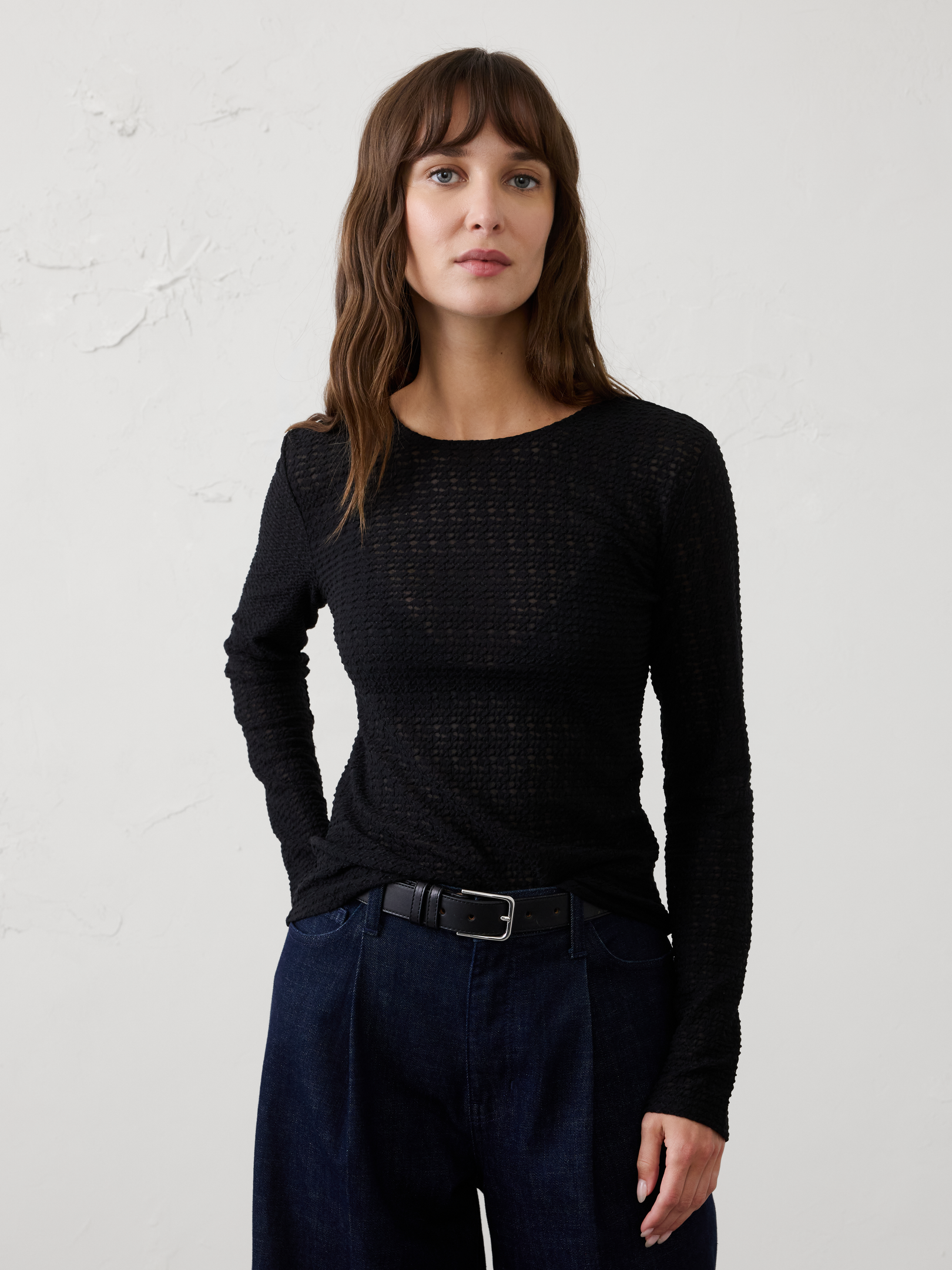 Image number 1 showing, Sheer Jaquard T-Shirt