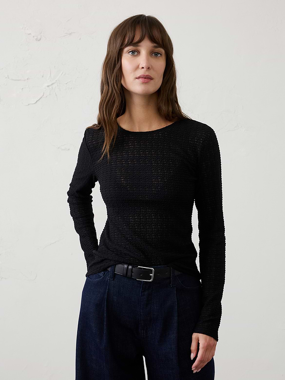 Sheer Jaquard T-Shirt