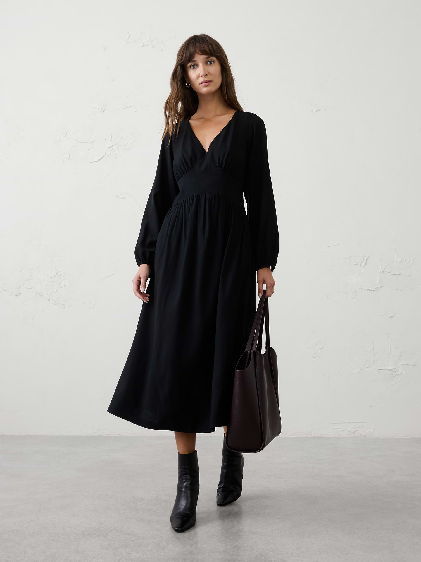 Image number 1 showing, Arched-Yoke Midi Dress