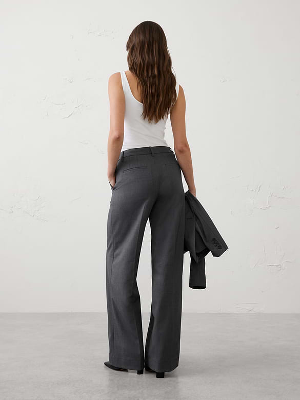 Wide-Leg High-Rise Sculpted Trouser