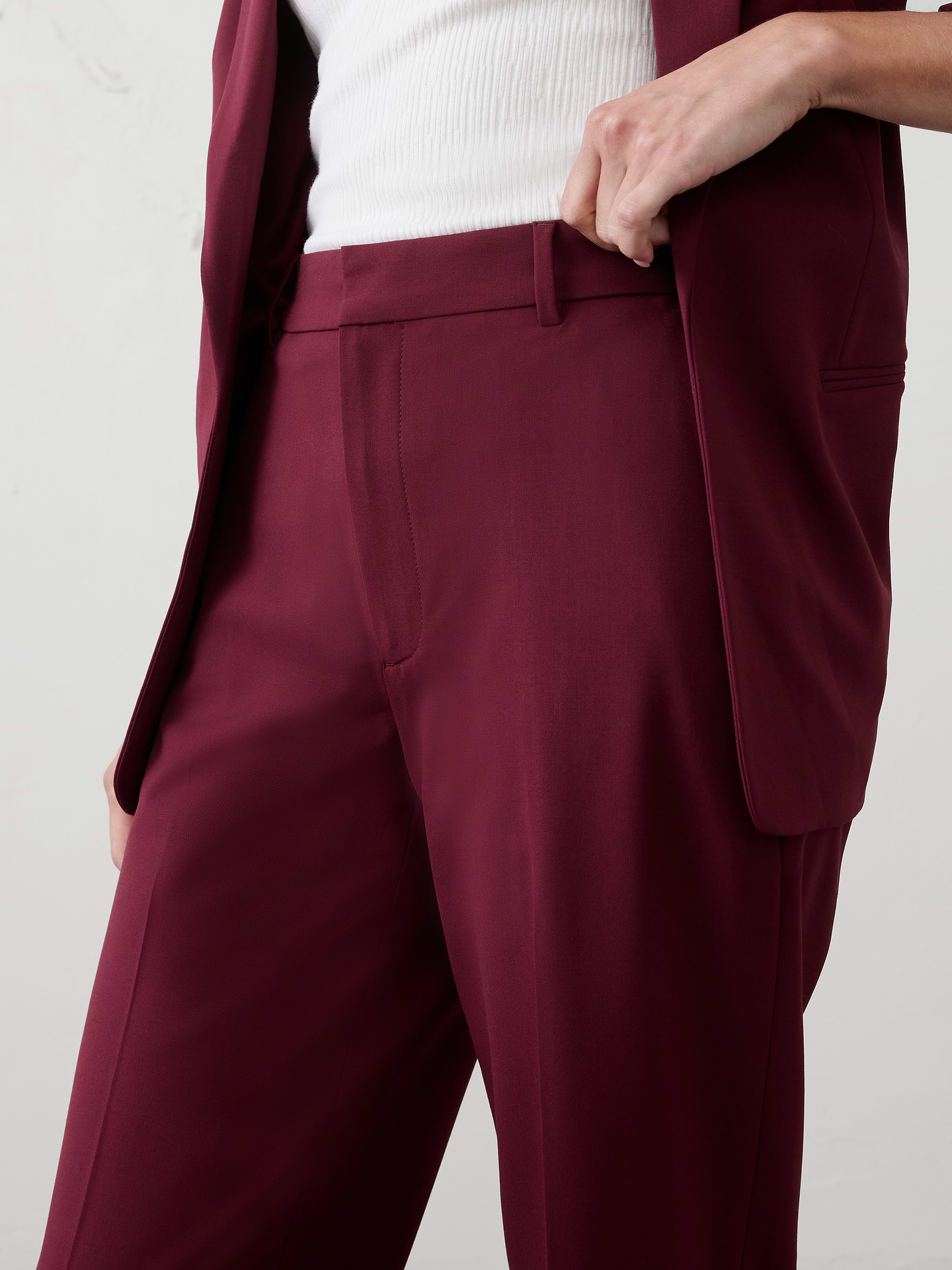 Image number 3 showing, Straight High-Rise Sculpted Trouser