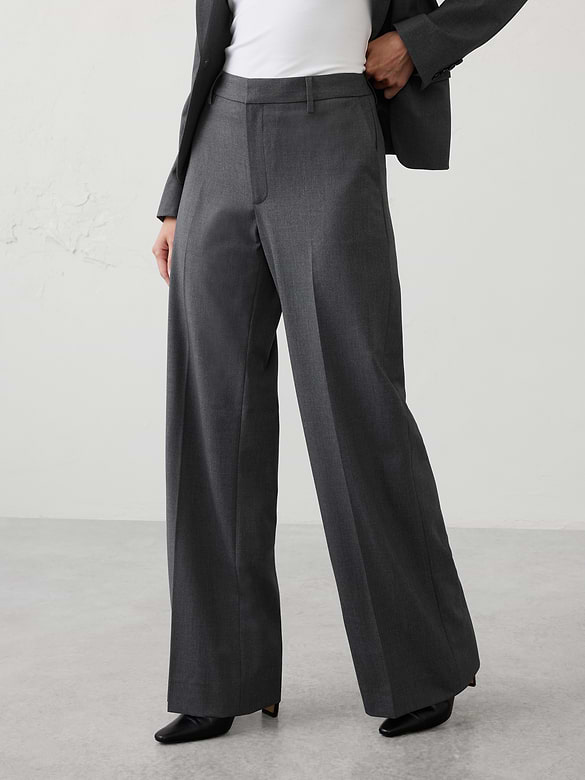 Wide-Leg High-Rise Sculpted Trouser