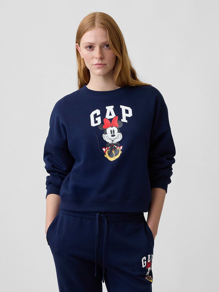 Image number 1 showing, Gap × Disney Minnie Mouse Relaxed Wedge Logo Sweatshirt