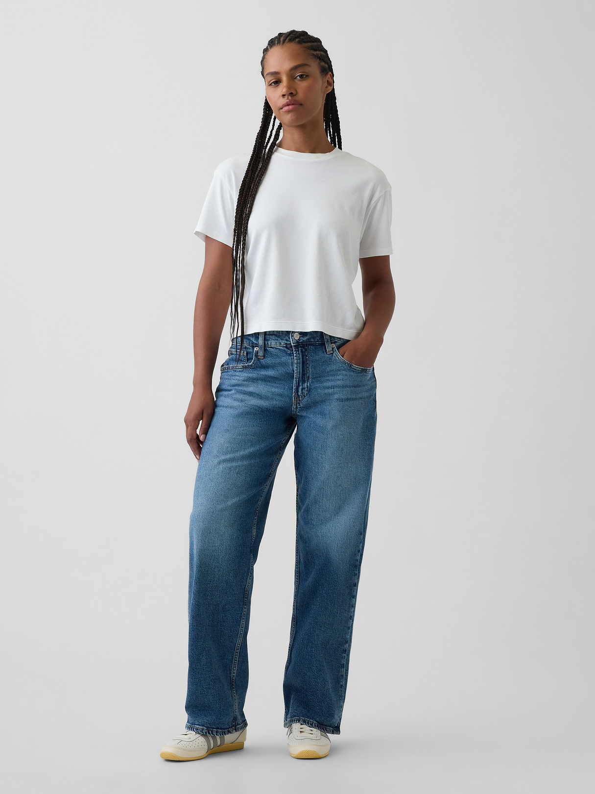 Curvy Low Rise '90s Loose Jeans - Medium indigo by Gap