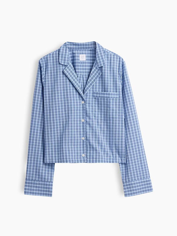 Poplin Oversized Crop PJ Shirt