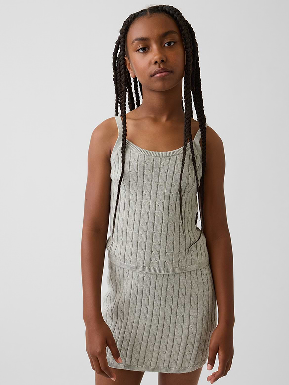 Kids 100% Cotton Cable-Knit Sweater Cami