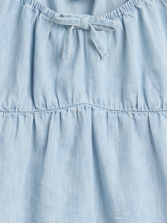 Kids Denim Puff-Sleeve Top