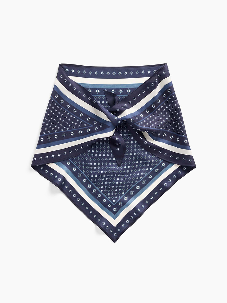 Image number 1 showing, 100% Silk Oversized Triangle Bandana Scarf