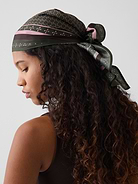 Image number 2 showing, 100% Silk Oversized Triangle Bandana Scarf