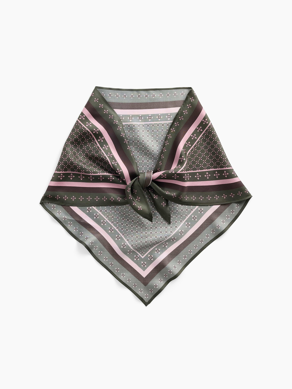 Image number 1 showing, 100% Silk Oversized Triangle Bandana Scarf