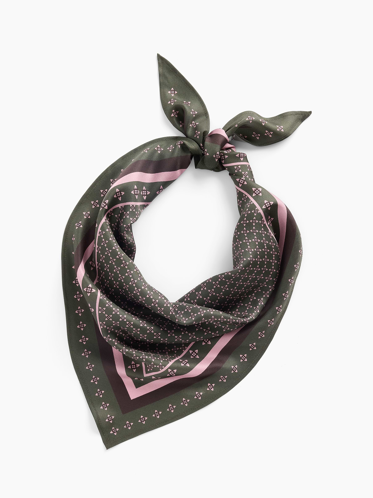 Image number 3 showing, 100% Silk Oversized Triangle Bandana Scarf