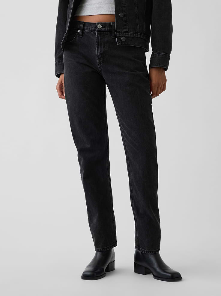 Image number 2 showing, Mid Rise Straight Taper Jeans