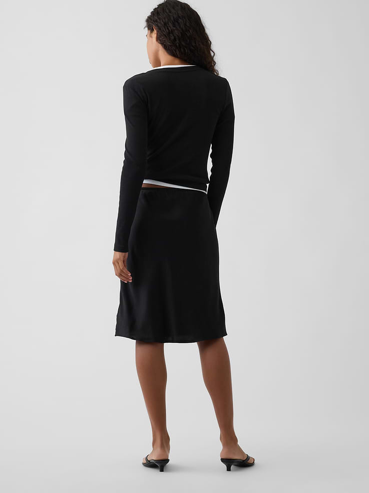 Image number 2 showing, Satin Bias-Cut Skirt