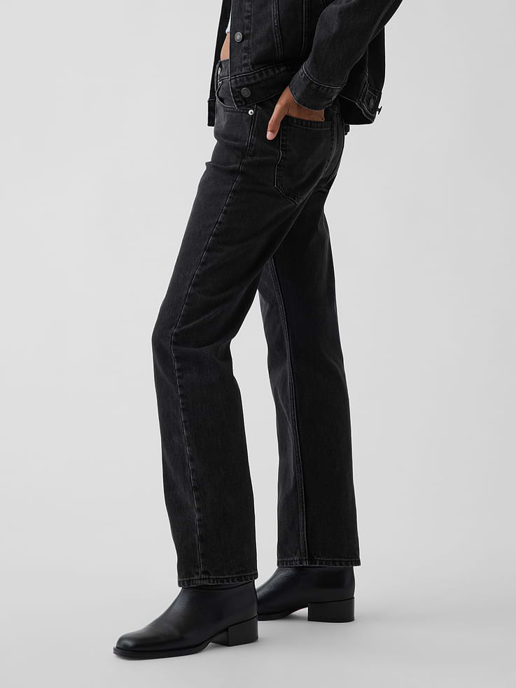 Image number 3 showing, Mid Rise Straight Taper Jeans