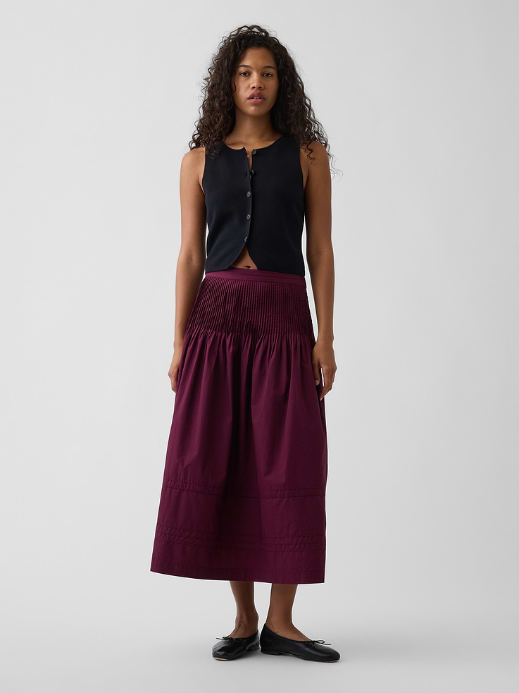 Image number 6 showing, Poplin Pintuck Maxi Skirt